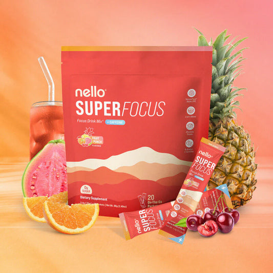Nello Superfocus – Nootropic Drink Mix with Lion’s Mane, Rhodiola & Alpha-GPC