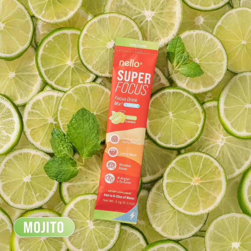 Nello Superfocus – Nootropic Drink Mix with Lion’s Mane, Rhodiola & Alpha-GPC
